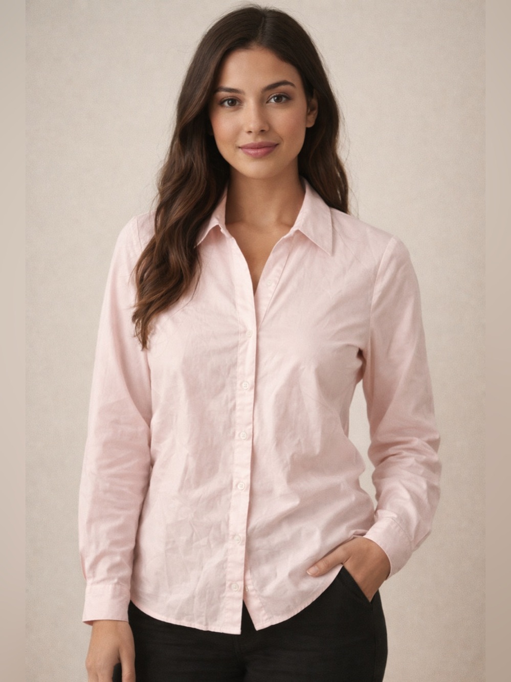 πΈ2/20 H&M light pink button up blouse NWT barbiecore office chic career top 2